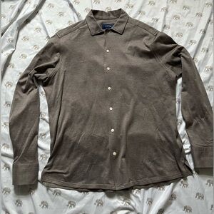 Eton Men's Contemporary Fit Cotton Jersey Button Down Shirt